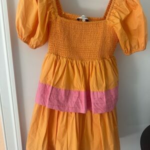 English Factory Orange and Pink Maxi Dress